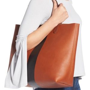 🆕 Madewell Paint Stripe Transport Leather Tote